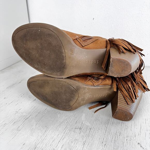 Indigo Rd Cabaret fringe bootie stacked heel size 7.5 - Picture 13 of 14
